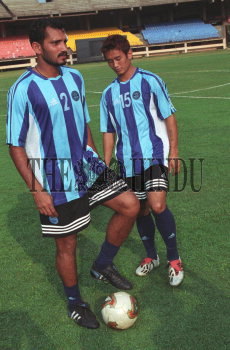 Former Indian Captain Jo Paul Ancheri And The Present Captain Bhaichung Bhutia At The National The Hindu Images