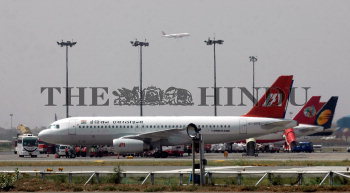 Scene at the Palam Airport in New Delhi on June 18, 2009. ... | The ...