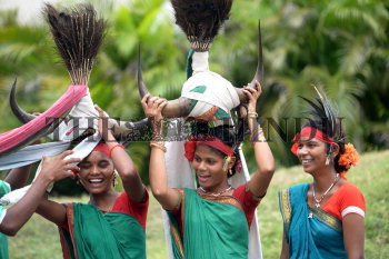 Kommu Koya tribal from Khammam district women going the rehearsals ...